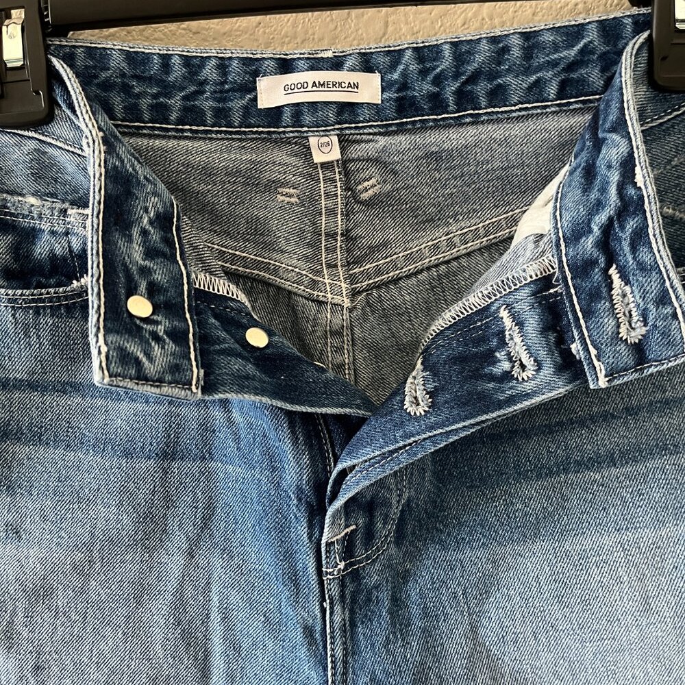 Good American High Waist Cutoff Jean Denim Shorts Size 2/26 - Picture 8 of 9